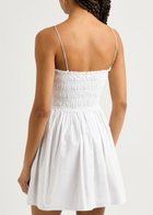 Matteau Smocked Cotton Mini Dress White