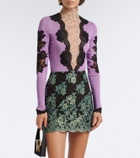 Valentino Turtleneck lace-trimmed bodysuit