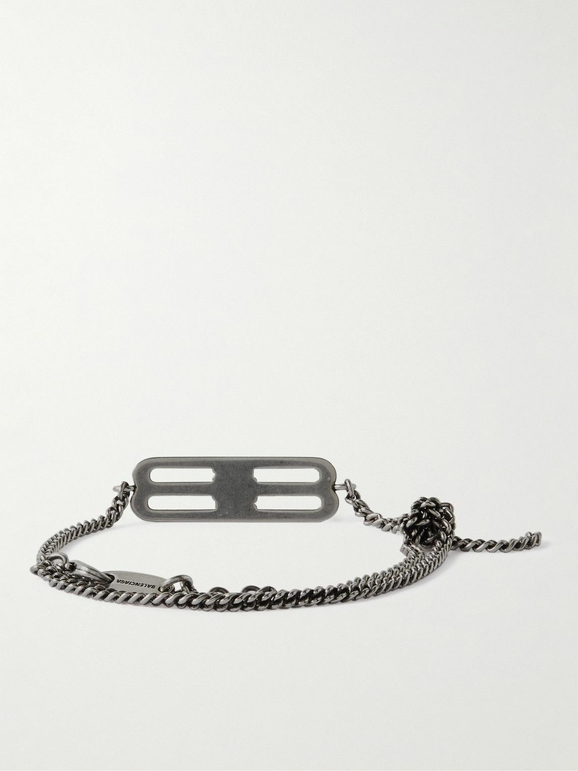 Balenciaga - Icon Burnished Silver-Tone Bracelet Balenciaga