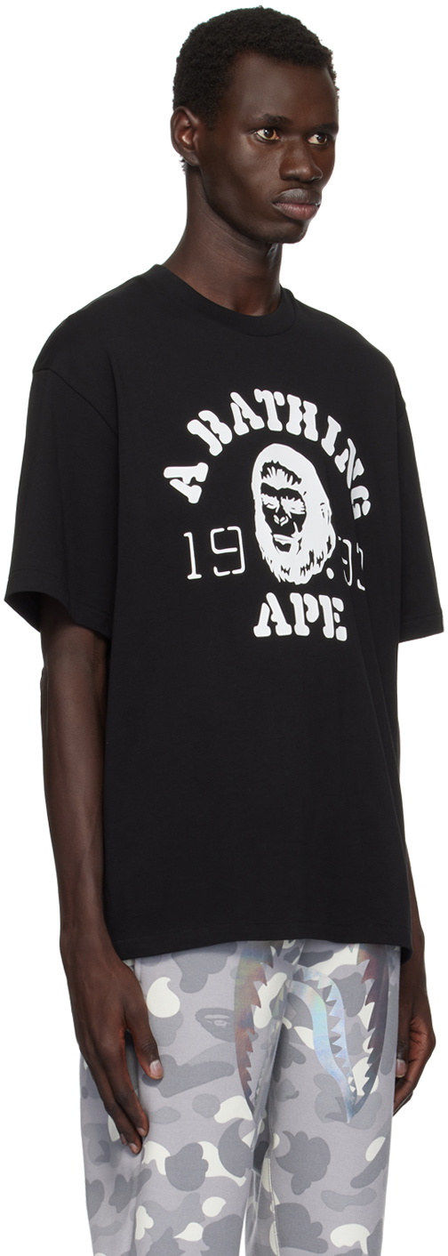 【A BATHING APE】BAPE College T-Shirt Black White Dev Concepts | BAPE College Logo Tee (Black/White)