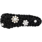 SHUSHU/TONG Black Rhinestone Flower Hair Clip