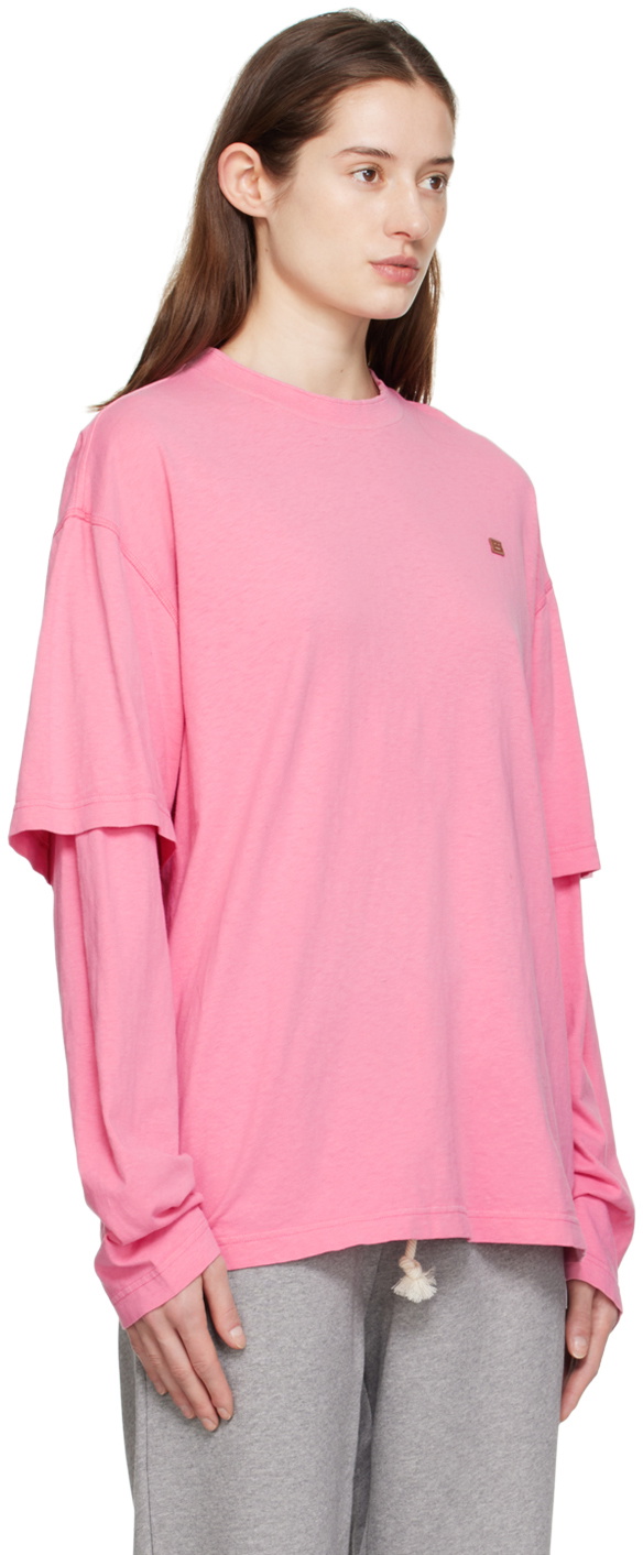 Acne Studios Pink Layered Long Sleeve T-Shirt Acne Studios