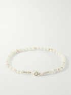 Mikia - Circle 4 Sterling Silver, Magnesite and Hematite Beaded Bracelet - White