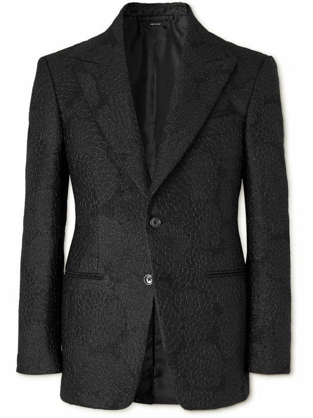 Photo: TOM FORD - Cooper Silk-Blend Jacquard Tuxedo Jacket - Black