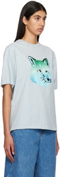 Maison Kitsuné Blue Vibrant Fox T-Shirt