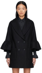 RED Valentino Wool Frill Sleeve Coat