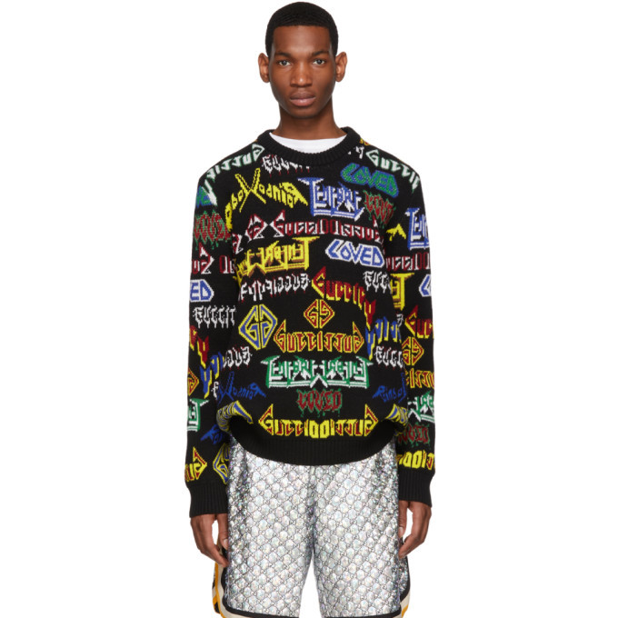 Photo: Gucci Black Wool Metal Mix Sweater