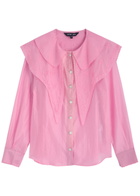 Sister Jane Coracle Embroidered Lyocell-blend Blouse Pink