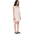 Simone Rocha Pink Square Neck Lace Trim Minidress