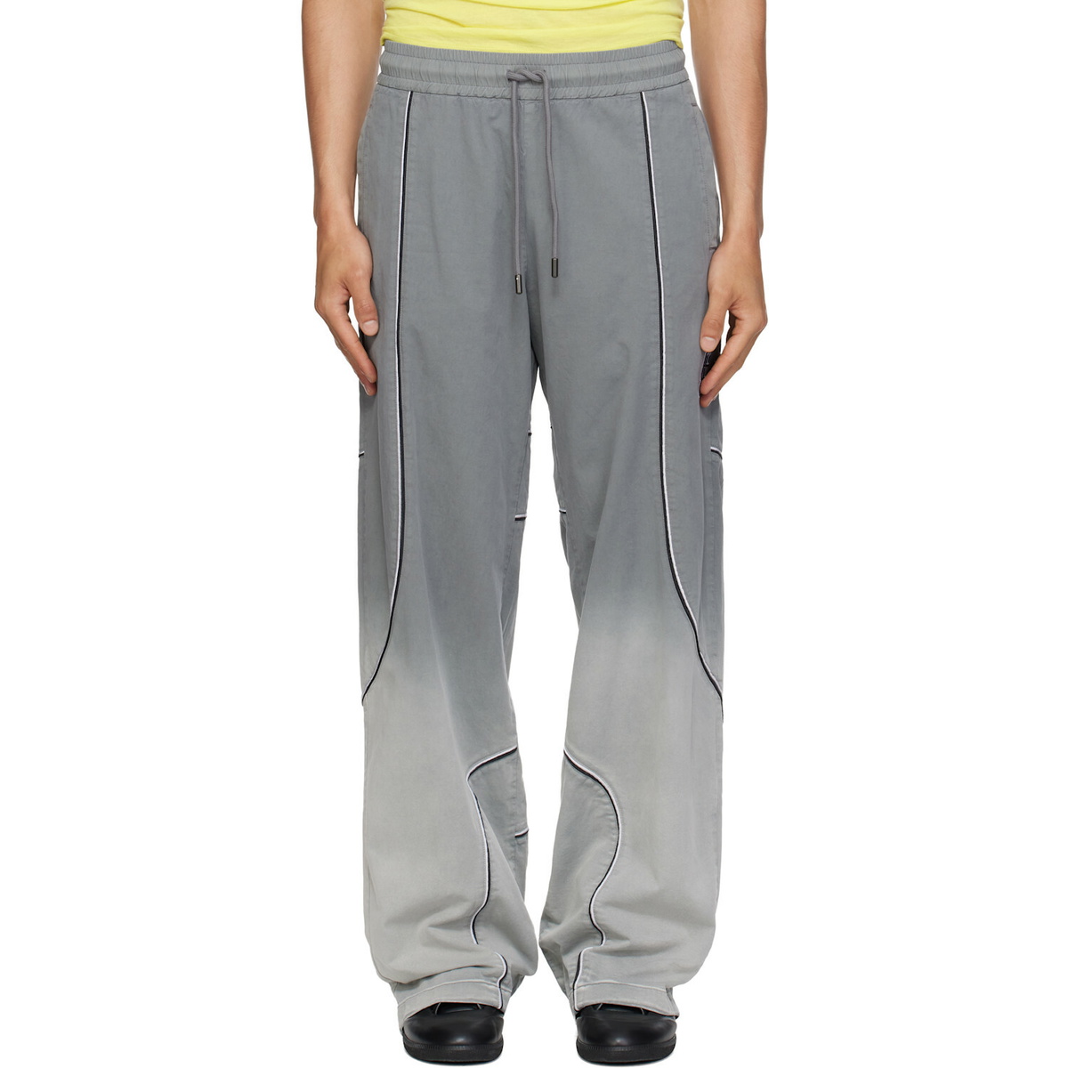 Off-White Gray Garment Dye Slouchy Track Pants