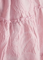 Ganni Floral-jacquard Tiered Cloqué Maxi Dress Pink