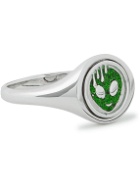 Maria Black - Karlie Alien Rhodium-Plated and Resin Signet Ring - Silver