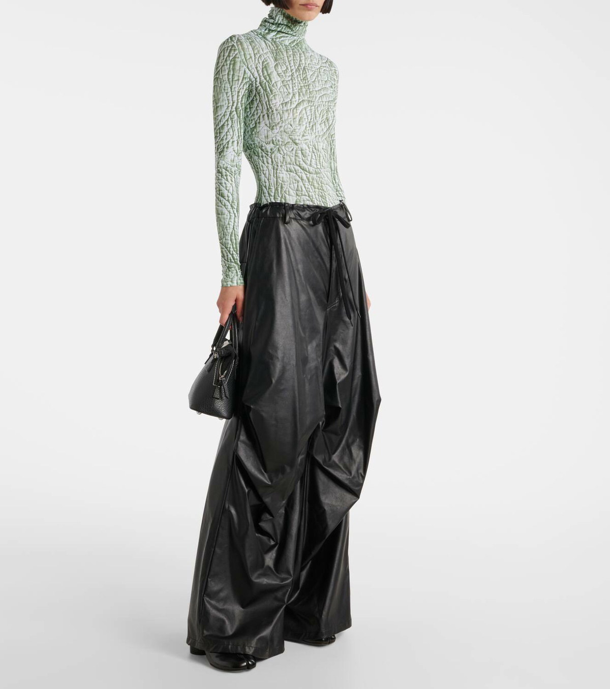 MM6 Maison Margiela Faux leather wide-leg pants MM6 Maison Margiela