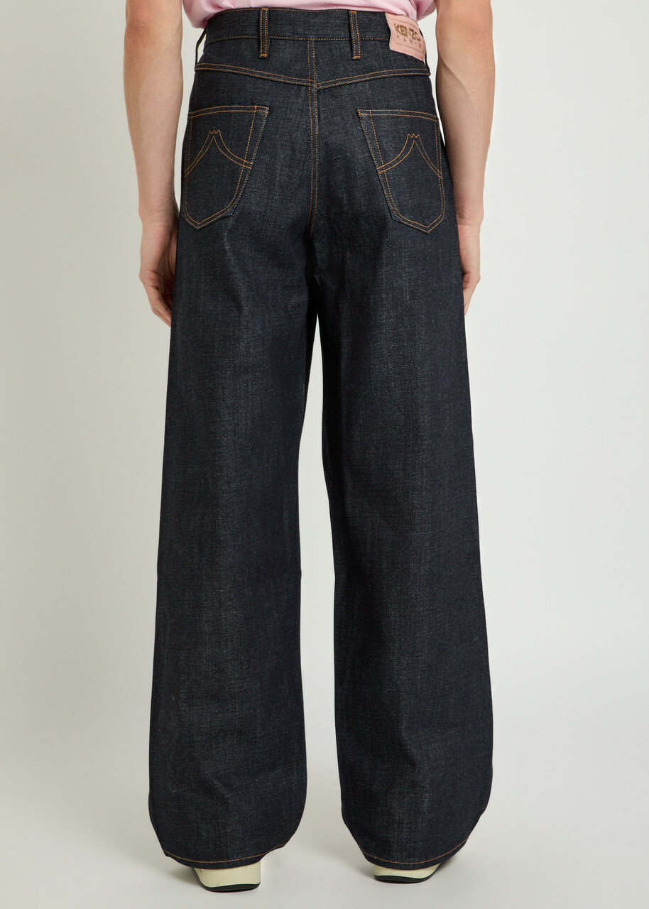 Kenzo Turn-up Wide-leg Jeans Indigo
