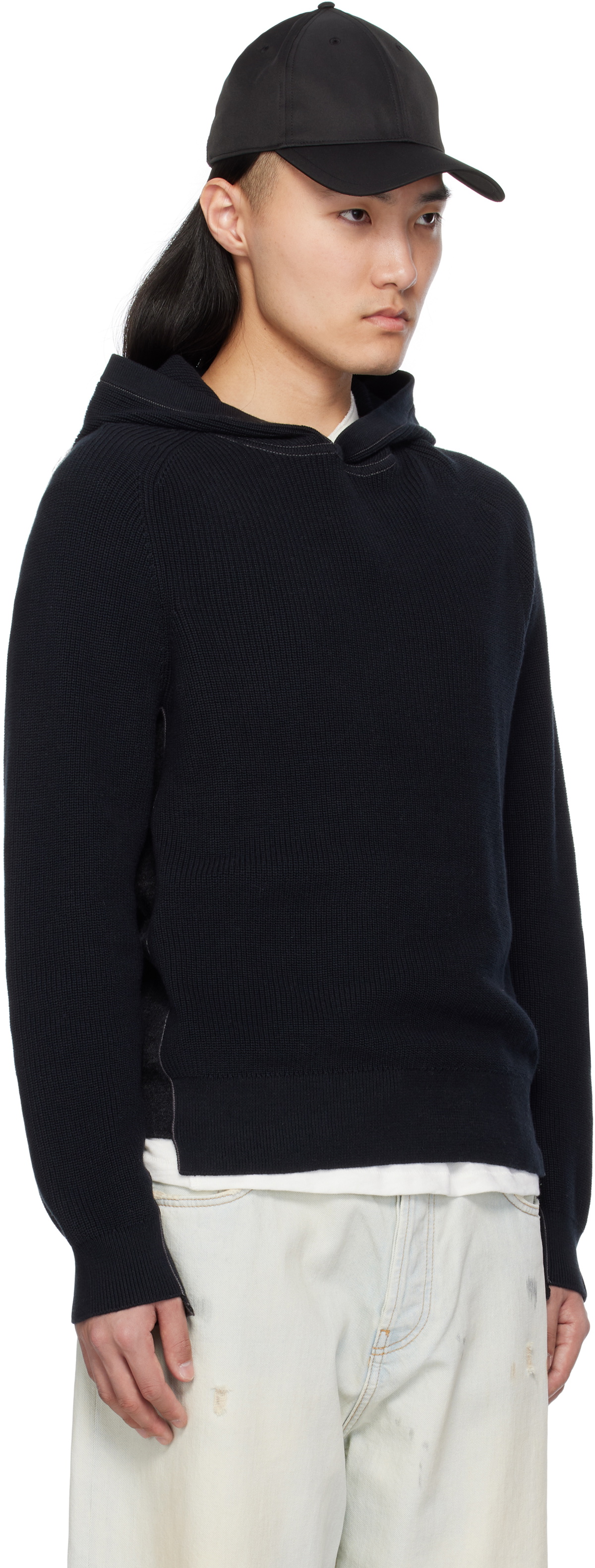 rag & bone Black Gabe Spliced Hoodie