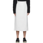Ports 1961 White Long Leather Skirt
