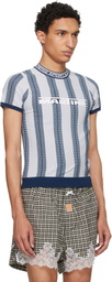 Martine Rose Blue Logo Tight T-shirt