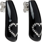 I'm Sorry by Petra Collins SSENSE Exclusive Black & Silver D'heygere Edition Heart Nail Earrings