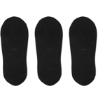 CDLP - Three-Pack Stretch Bamboo-Blend No-Show Socks - Black