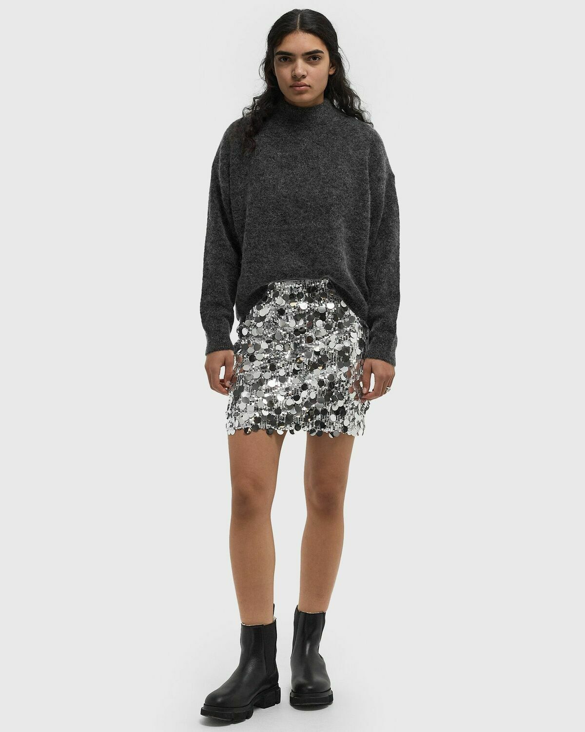 Gestuz GlittaGZ mini skirt silver Women