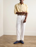 Anderson & Sheppard - Straight-Leg Linen Trousers - White