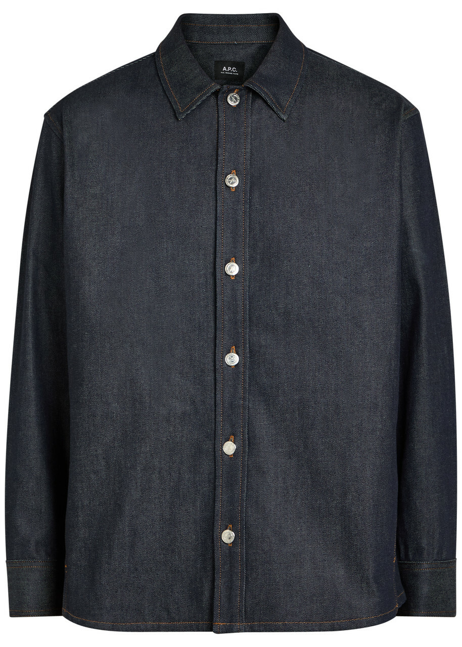 A.P.C. Men's x Natacha Ramsay Levi Western Denim Shirt in Washed