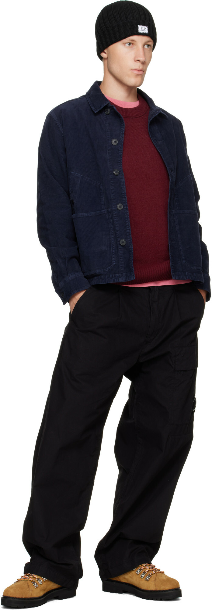 C.P. Company Navy Corduroy Button Lens Jacket