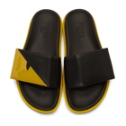 Fendi Black and Yellow Bag Bugs Sandals