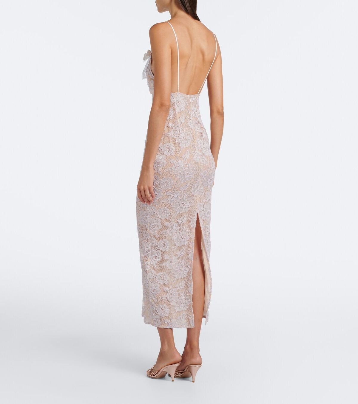 Alessandra Rich Ruffled sequined lace slip dress