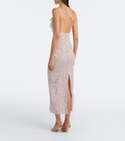 Alessandra Rich Ruffled sequined lace slip dress