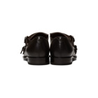 Ermenegildo Zegna Brown Double Monkstraps