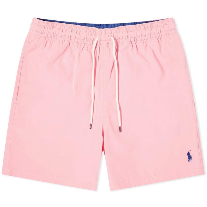 Photo: Polo Ralph Lauren Men's Traveller Swim Shorts in Course Pink