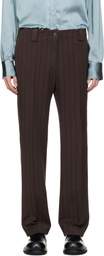 AVAVAV Brown Pinstripe Tailored Trousers