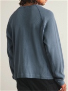 John Elliott - Waffle-Knit Cotton Sweatshirt - Blue