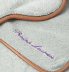 Ralph Lauren Purple Label - Jet Logo-Embroidered Leather-Trimmed Fleece Eye Mask and Blanket Set - Men - Gray