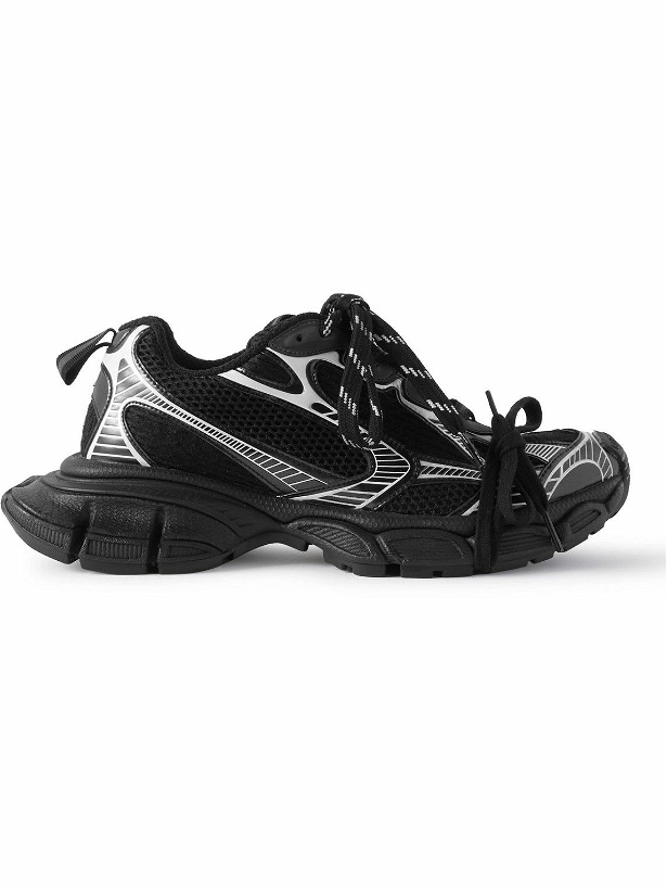 Photo: Balenciaga - 3XL Distressed Mesh and Rubber Sneakers - Black