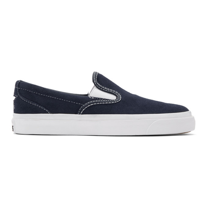 Photo: Converse Navy Suede One Star CC Slip-On Sneakers