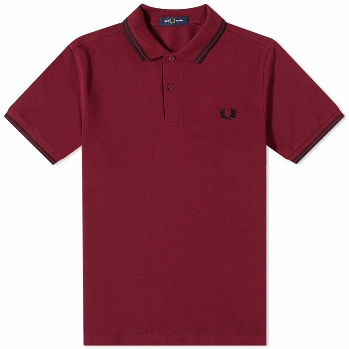 Photo: Fred Perry Authentic Men's Slim Fit Twin Tipped Polo Shirt in Tawny Port
