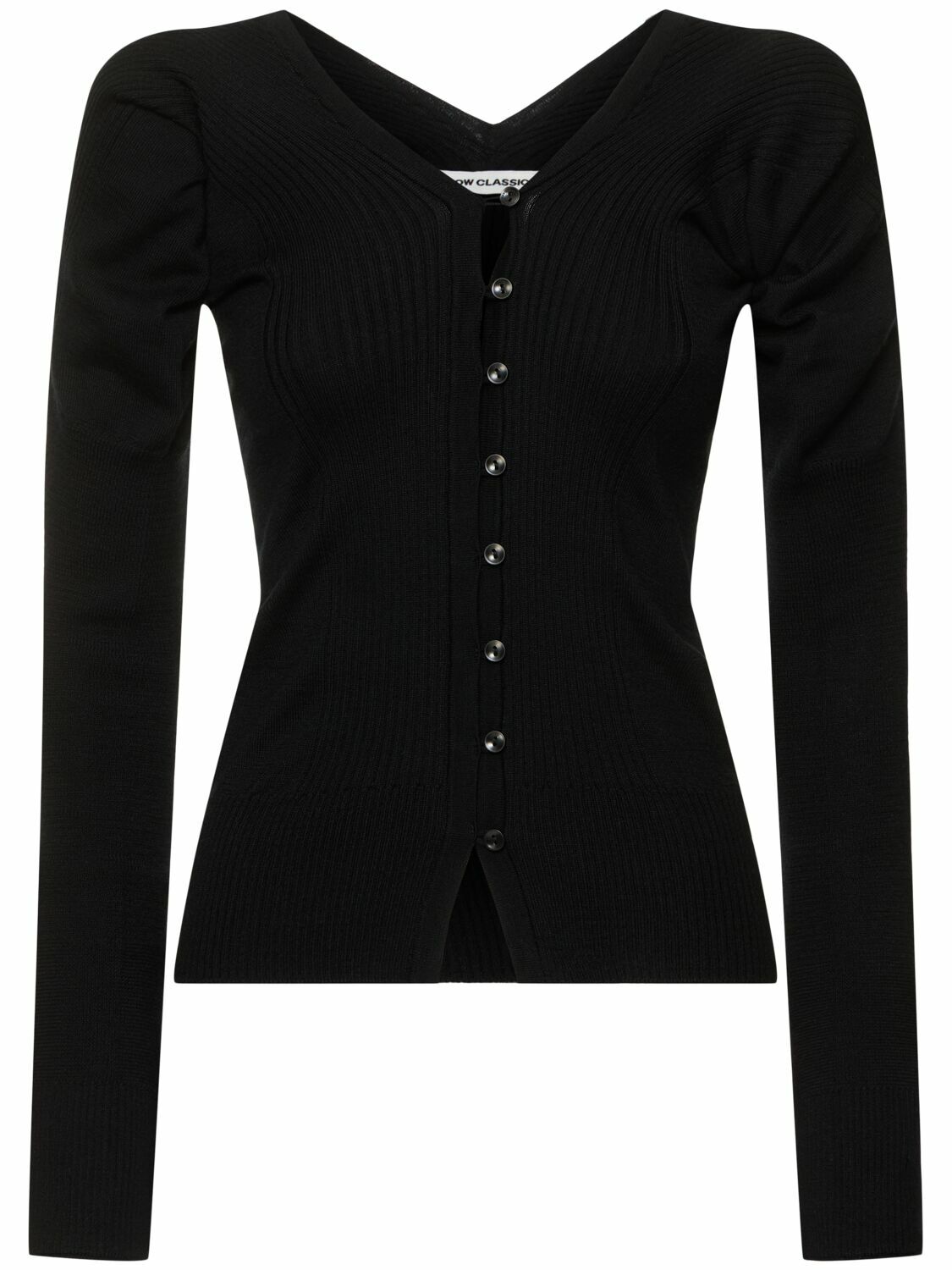 LOW CLASSIC: Black Wrap Cardigan | SSENSE