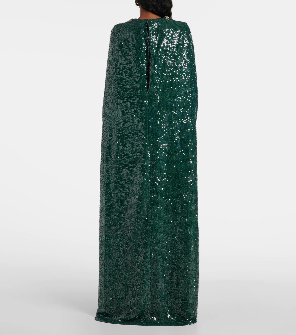 Erdem Sequined georgette caped gown