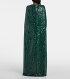 Erdem Sequined georgette caped gown
