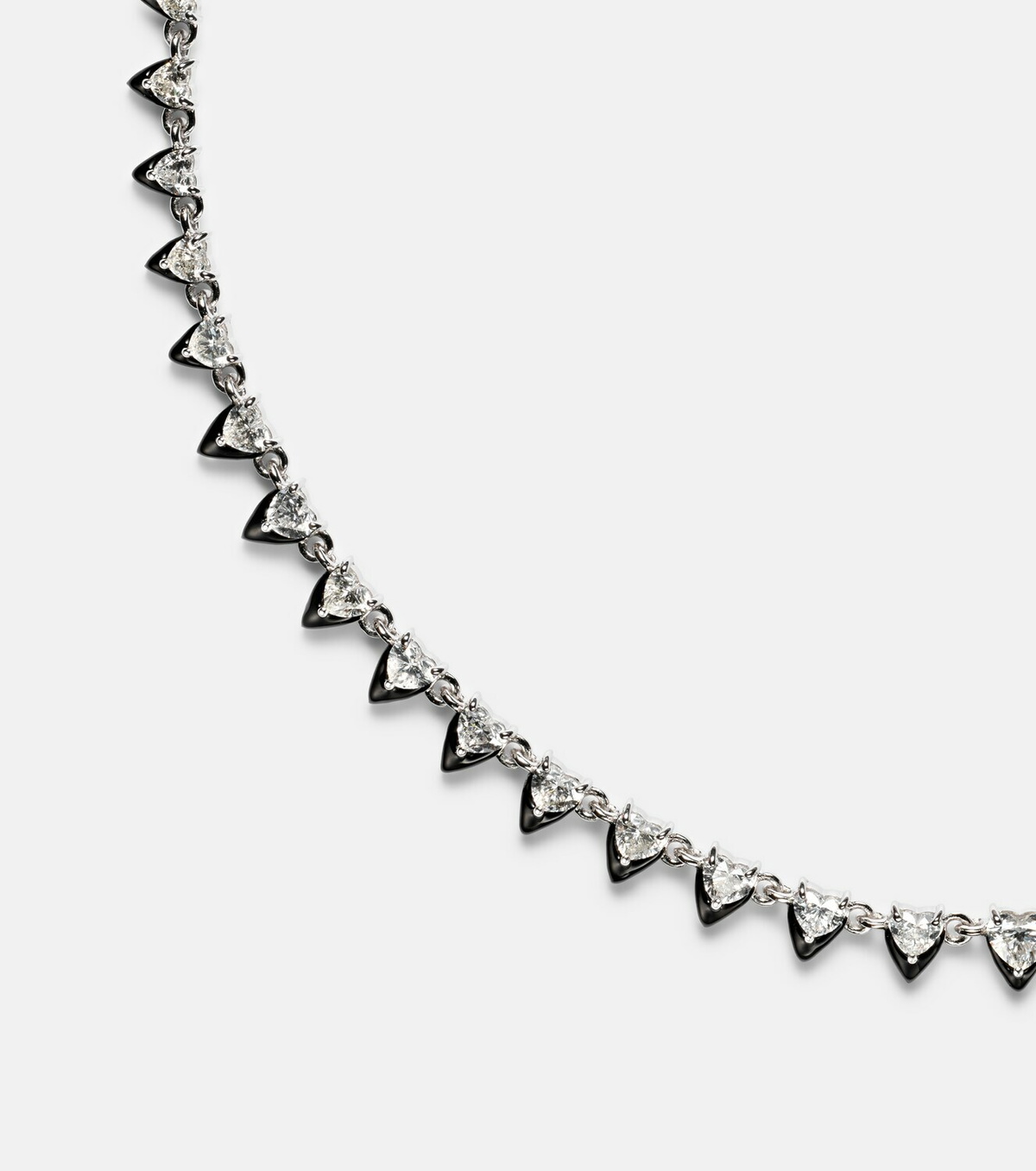 Kamyen Heart 18kt white gold and enamel choker with diamonds