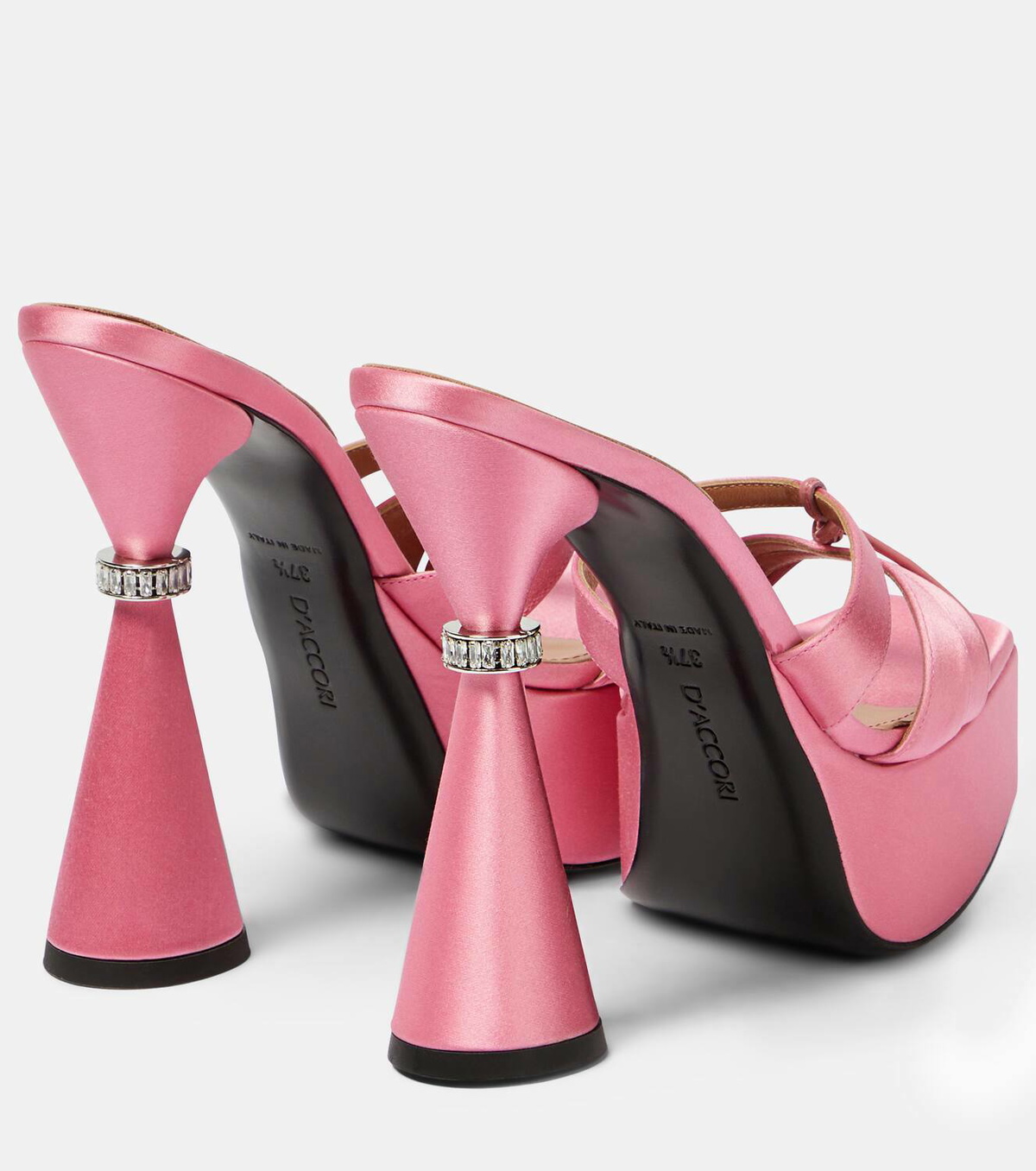 D'Accori Sienna satin platform mules