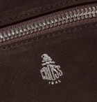 Mark Cross - Baker Leather-Trimmed Suede Messenger Bag - Brown