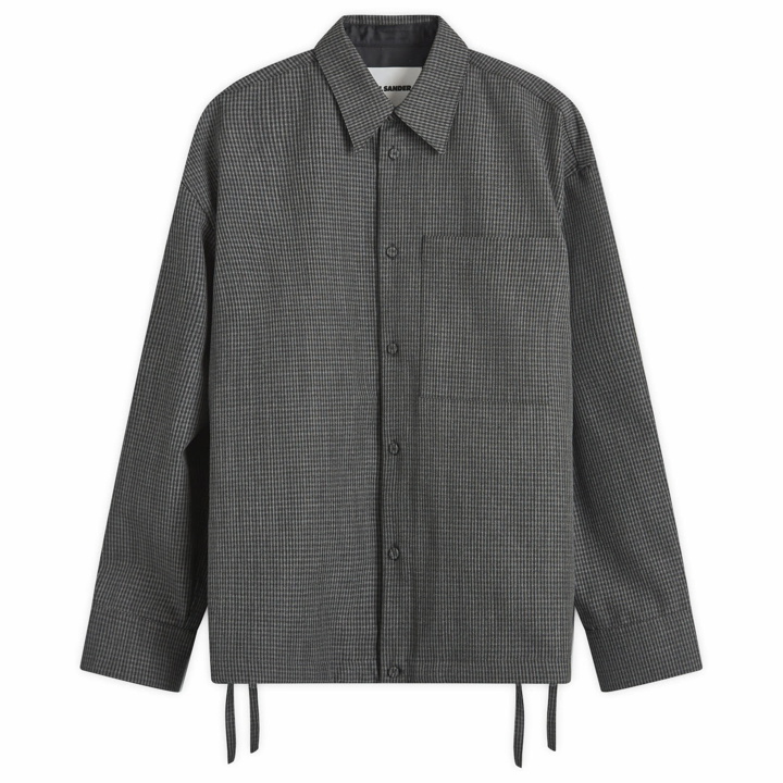 Photo: Jil Sander Men's Wool Drawstring Overshirt in Grey Check