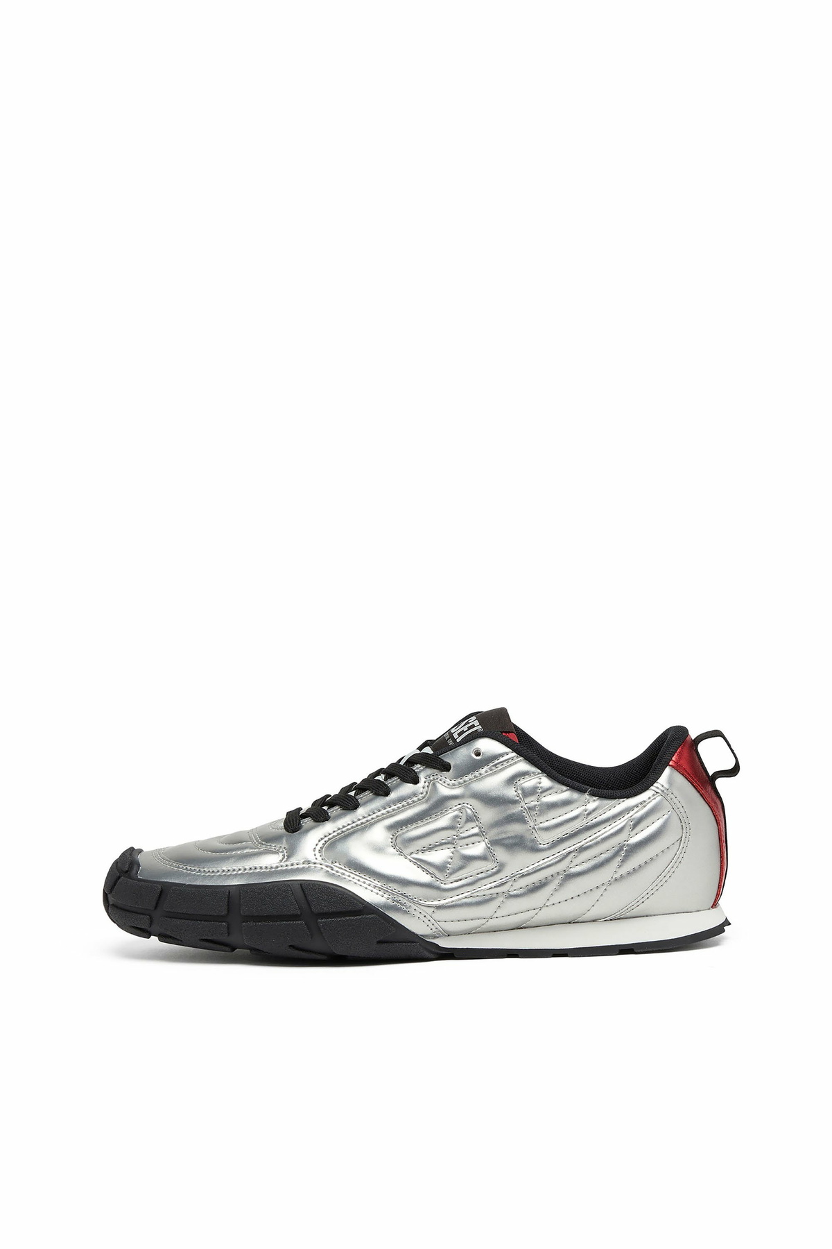 Diesel S-Pagodha-Quilted metallic sneakers - Sneakers Womens in Silver