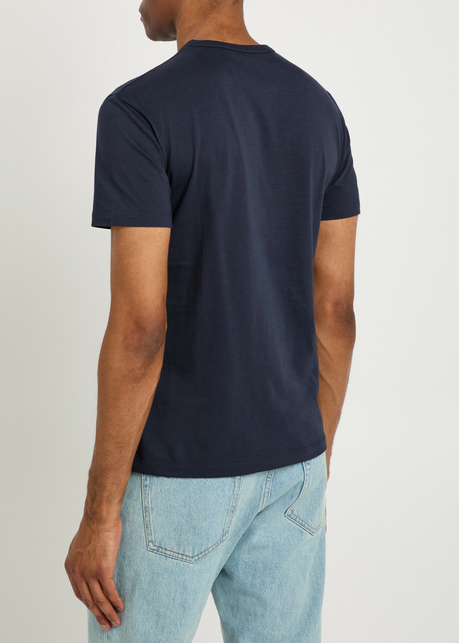 Valentino Garavani Logo-embroidered Cotton T-shirt Navy