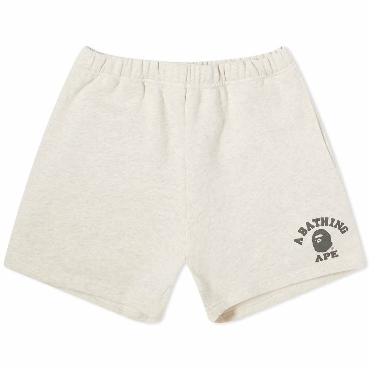 A Bathing Ape Women's College Sweat Shorts in Gray