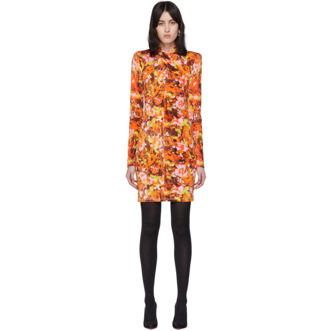 Richard Quinn Orange Floral Dress