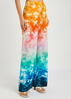 Casablanca Logo-monogrammed Printed Silk Trousers Multicoloured